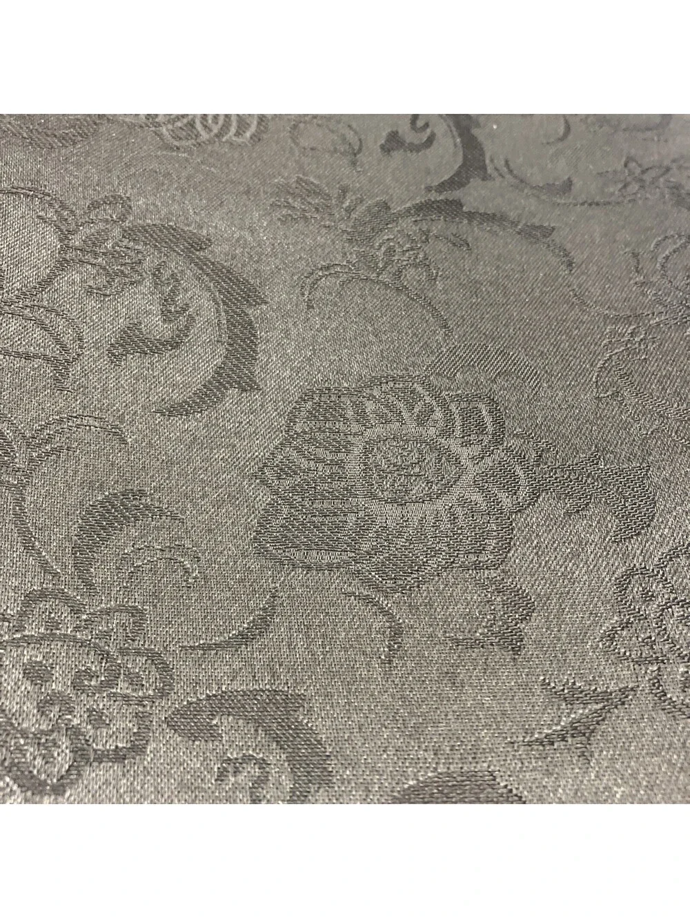 Black Polyester Shimmering Floral Pattern Fabric For Sewing 124x180in Heavy